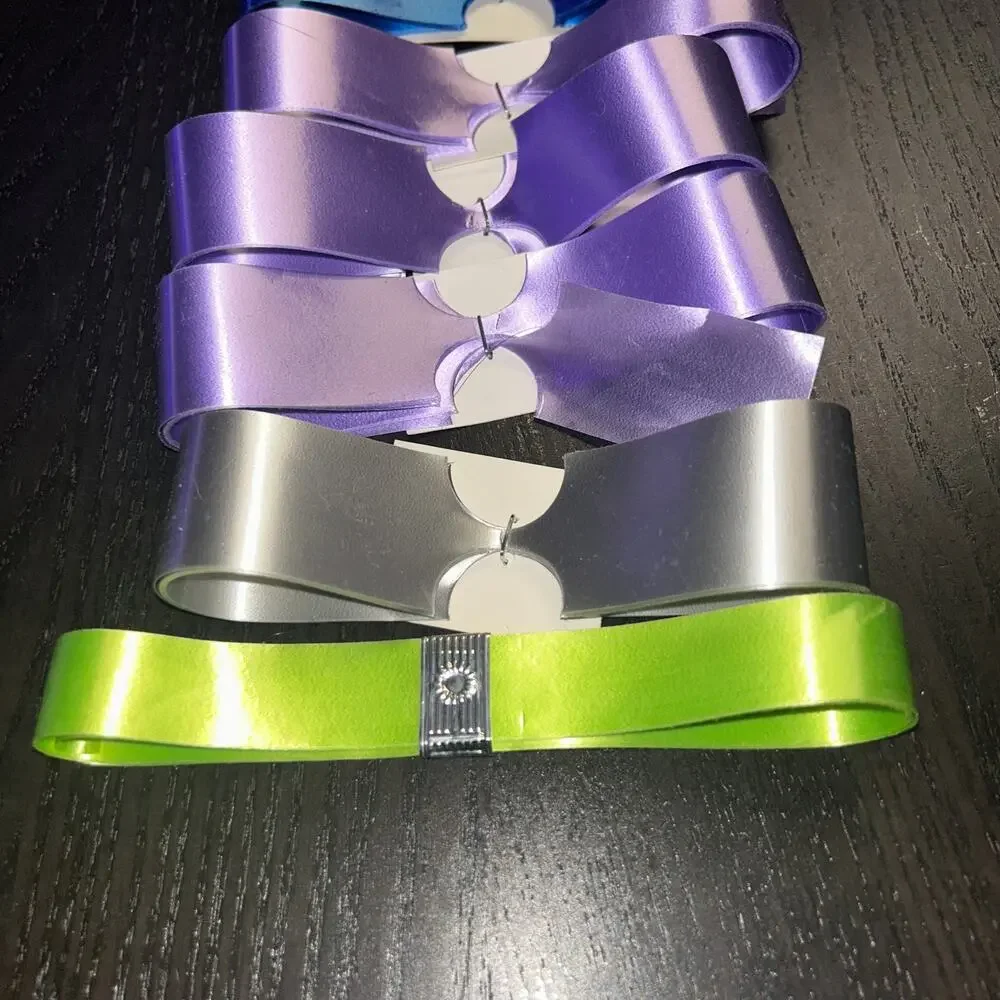 New Set of 6 Gift Wrapping Bows Purple Blue Silver Green